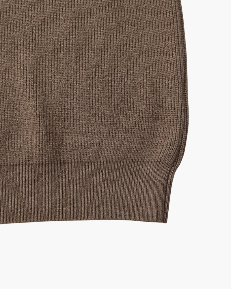 Suéter Refinado em Tricô com Meio Zíper